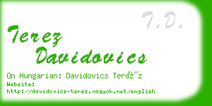 terez davidovics business card
